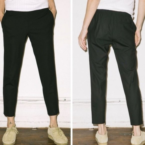 6397 Tropical Wool Mid Rise Cropped Pants Size Large Black - Picture 11 of 11